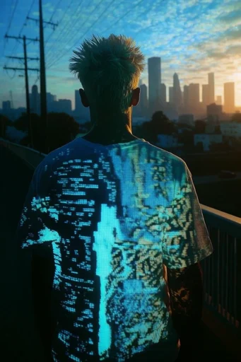 Luminescent Cyber-Noir style reference image — bioluminescent neon glow