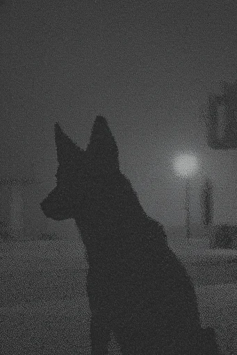 Atmospheric Monochrome Noir style AI image example 3