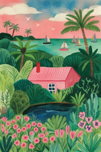 Whimsical Mediterranean Folk Narrative style AI image example 2