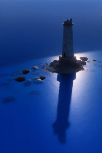 Surreal Twilight Solitude style reference image — long dramatic shadows
