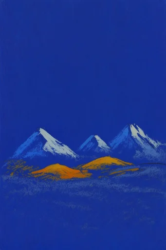 Cobalt Ethereal Minimalism style reference image — cobalt blue background