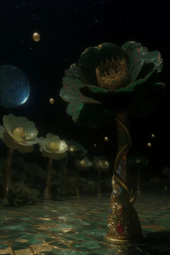 Celestial Gilded Mysticism style reference image — bioluminescent energy effects