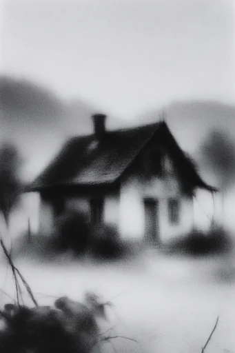 Ethereal Monochrome Noir style AI image example 4