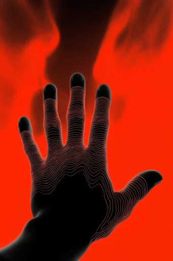 Crimson Contour Minimalism style reference image — high-contrast chiaroscuro