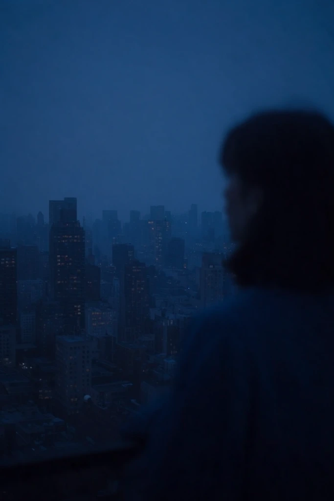Cinematic Blue Solitude style AI image example 2