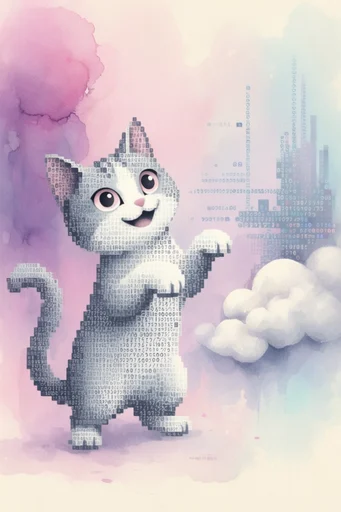 Digital Nostalgic Surrealism style reference image — minimalist pixel art