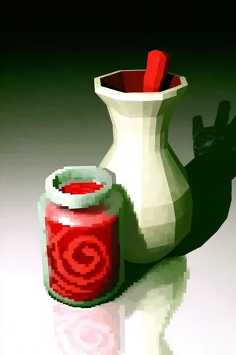 Nostalgic Low-Poly Digital style reference image — low-poly 3D