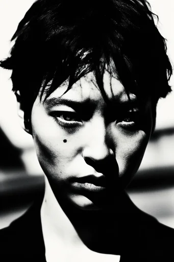 Visceral Monochromatic Noir style reference image — stark monochromatic