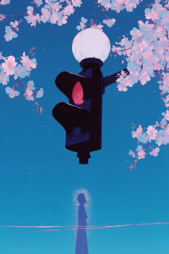 Nocturnal Pastel Anime style reference image — high-contrast color palette