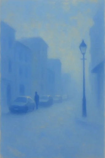 Ethereal Blue Minimalism style reference image — monochromatic blue palette