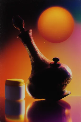 Nostalgic Cosmic Surrealism style reference image — glowing celestial bodies