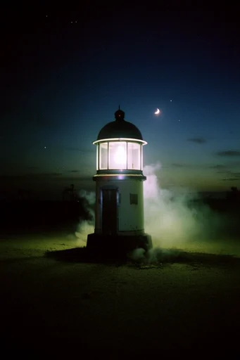 Cinematic Nocturnal Liminality style reference image — harsh direct flash