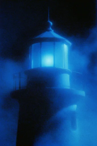Luminescent Indigo Nocturne style reference image — ethereal silhouettes