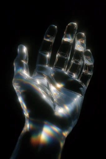 Spectral Glass Minimalism style reference image — spectral rainbow light