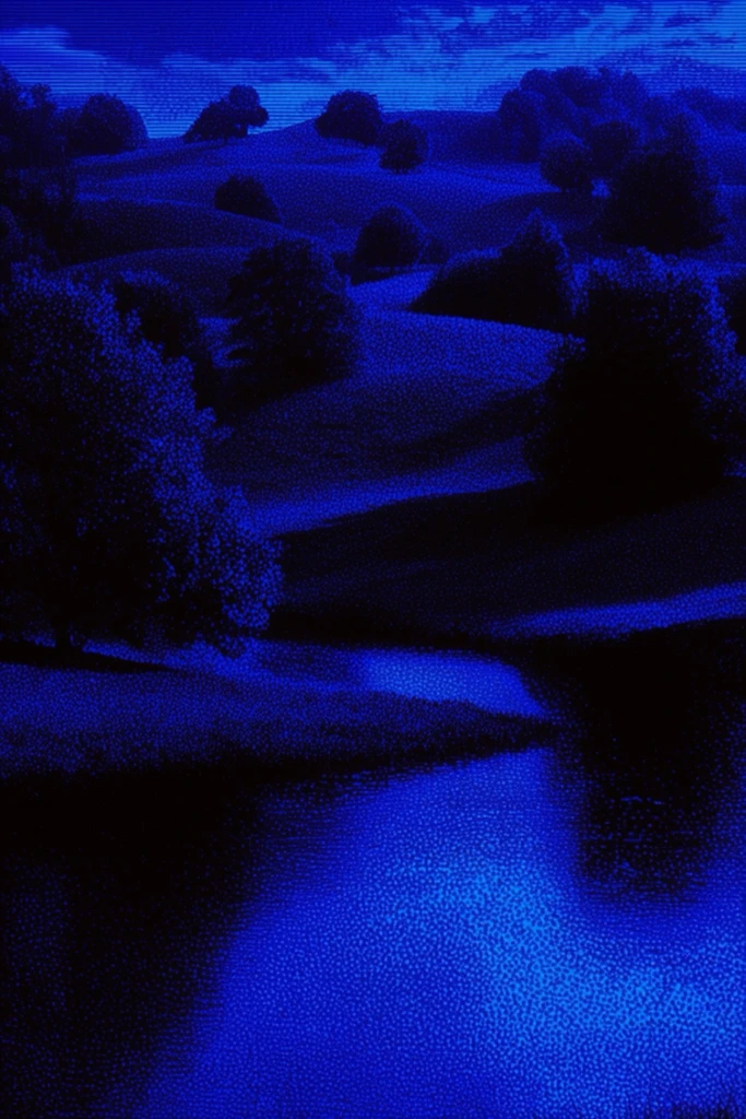 Electric Noir Glitch style AI image example 2