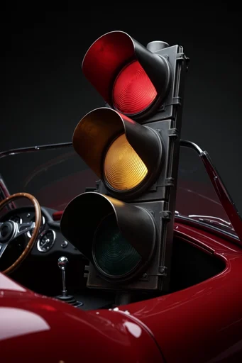 Cinematic Crimson Noir style reference image — glossy crimson automotive finish