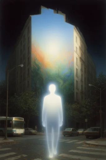 Luminous Ethereal Mysticism style reference image — ethereal glowing silhouette