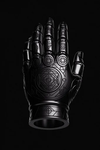 Industrial Chrome Gothic style reference image — polished liquid chrome