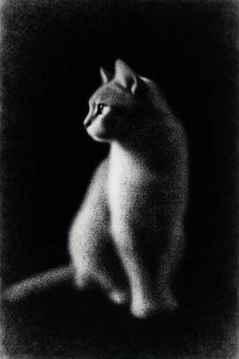 Stippled Chiaroscuro Noir style reference image — minimalist noir