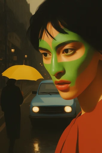 Neon Surreal Noir style reference image — high-contrast noir