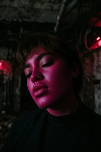 Gritty Neon Decay style reference image — urban noir atmosphere