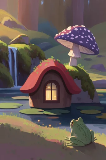 Whimsical Folklore Illustration style AI image example 4