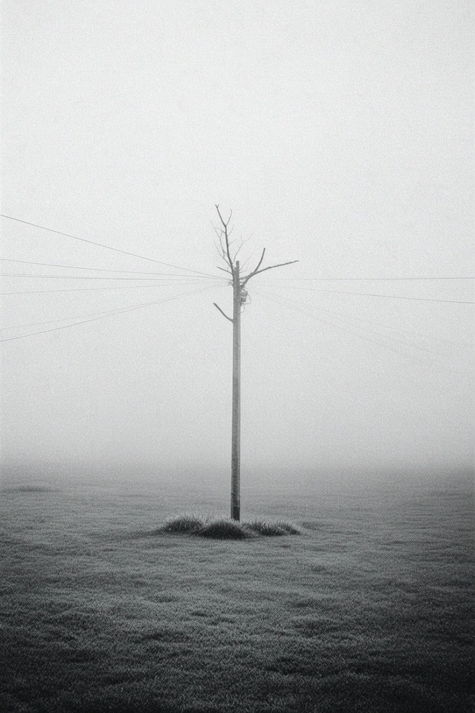 Monochrome Atmospheric Minimalism style AI image example 2