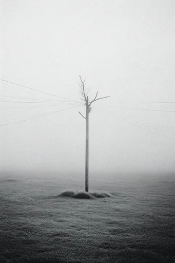 Monochrome Atmospheric Minimalism style AI image example 2