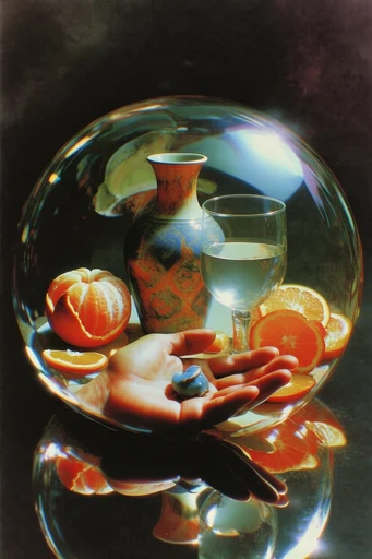 Retro Surrealist Collage style reference image — analog film grain
