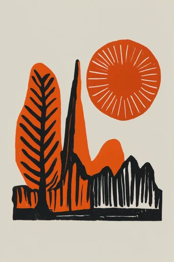 Graphic Naive Ink style AI image example 2