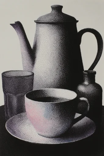 Monochrome Graphic Realism style reference image — chiaroscuro lighting