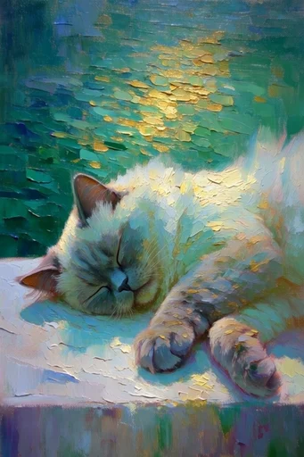 Luminous Impasto Dreamscapes style reference image — shimmering gold accents