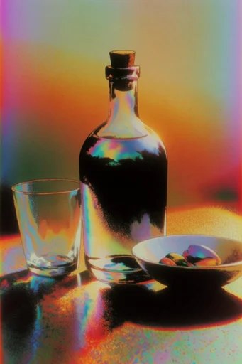 Neon Psychedelic Retro-Noir style reference image — 1990s retro anime style