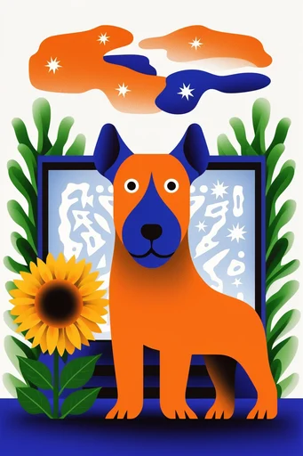 Surreal Neo-Folk Gradient style reference image — flat vector illustration