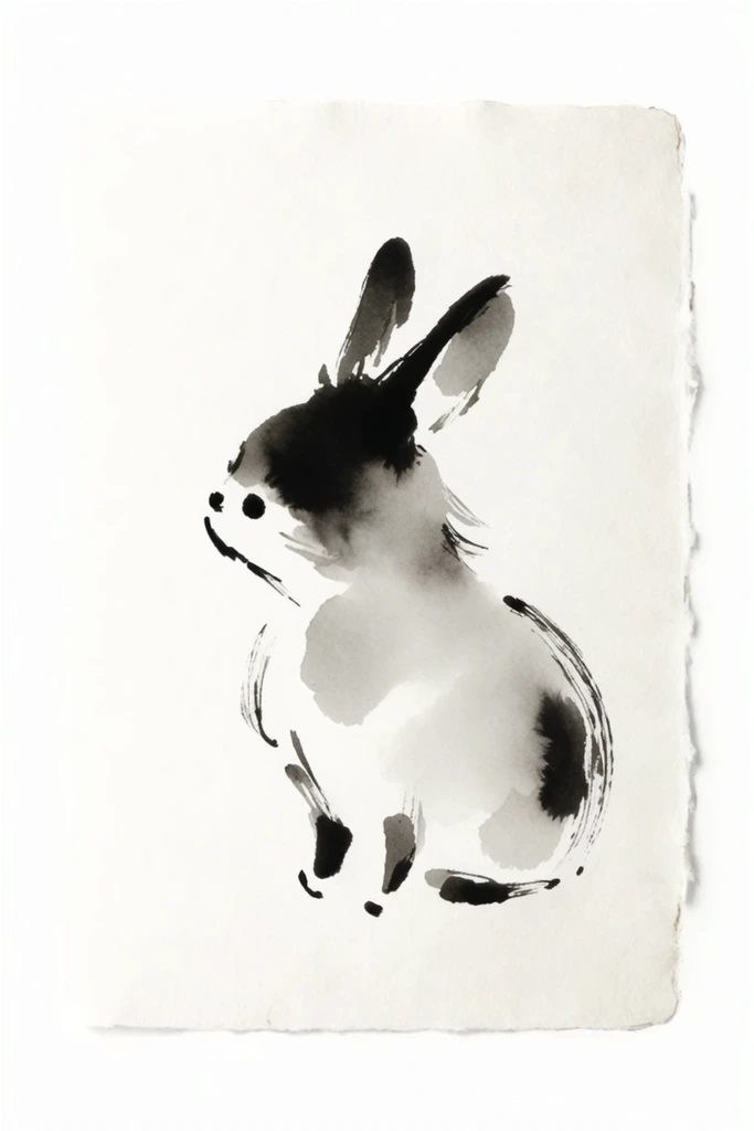 Minimalist Zen Ink style AI image example 3