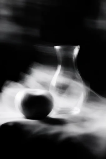 Kinetic Spectral Monochrome style reference image — motion blur portraiture
