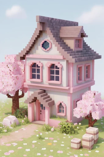 Cozy Pastel Voxel style reference image — miniature toy aesthetic