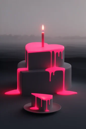 Surreal Neon Melancholy style reference image — overcast misty environment