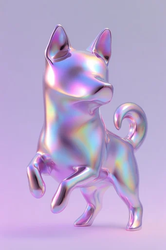 Iridescent Liquid Futurism style reference image — futuristic metallic textures