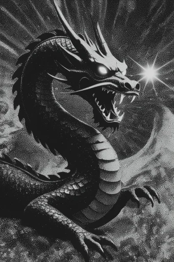 Gritty Halftone Noir style reference image — vintage zine aesthetic