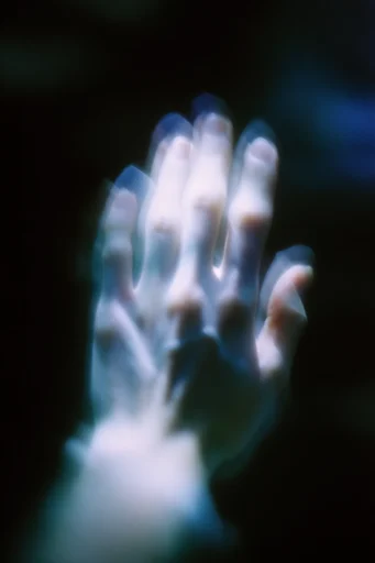 Spectral Cyan Luminescence style reference image — high contrast chiaroscuro