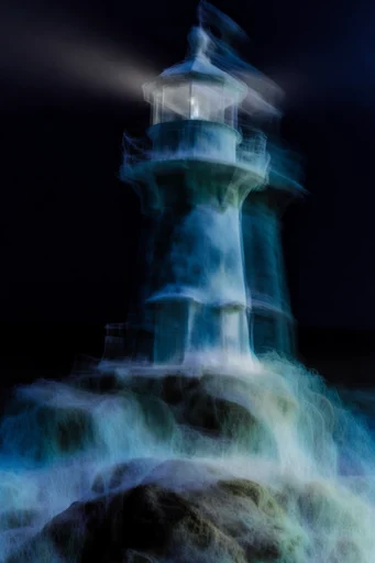 Luminescent Spectral Glitch style reference image — deep black background