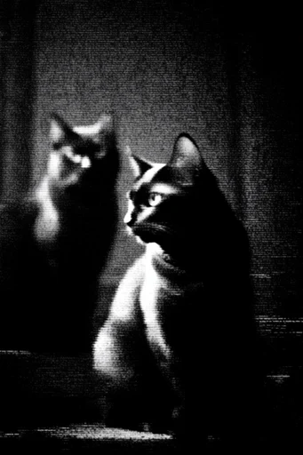Monochrome Analog Corruption style reference image — heavy film grain