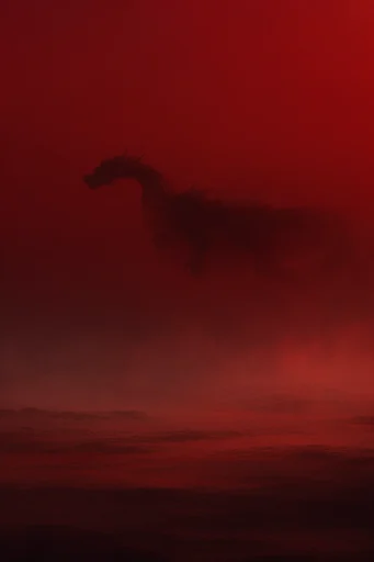 Monochromatic Crimson Noir style reference image — stark black silhouettes
