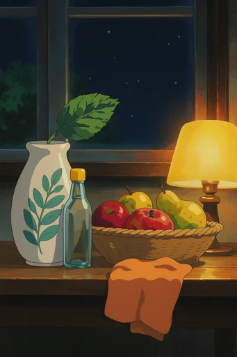 Nostalgic Anime Still Life style reference image — cel-shaded illustration