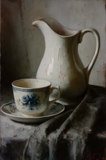 Tactile Deconstructed Realism style reference image — heavy impasto texture