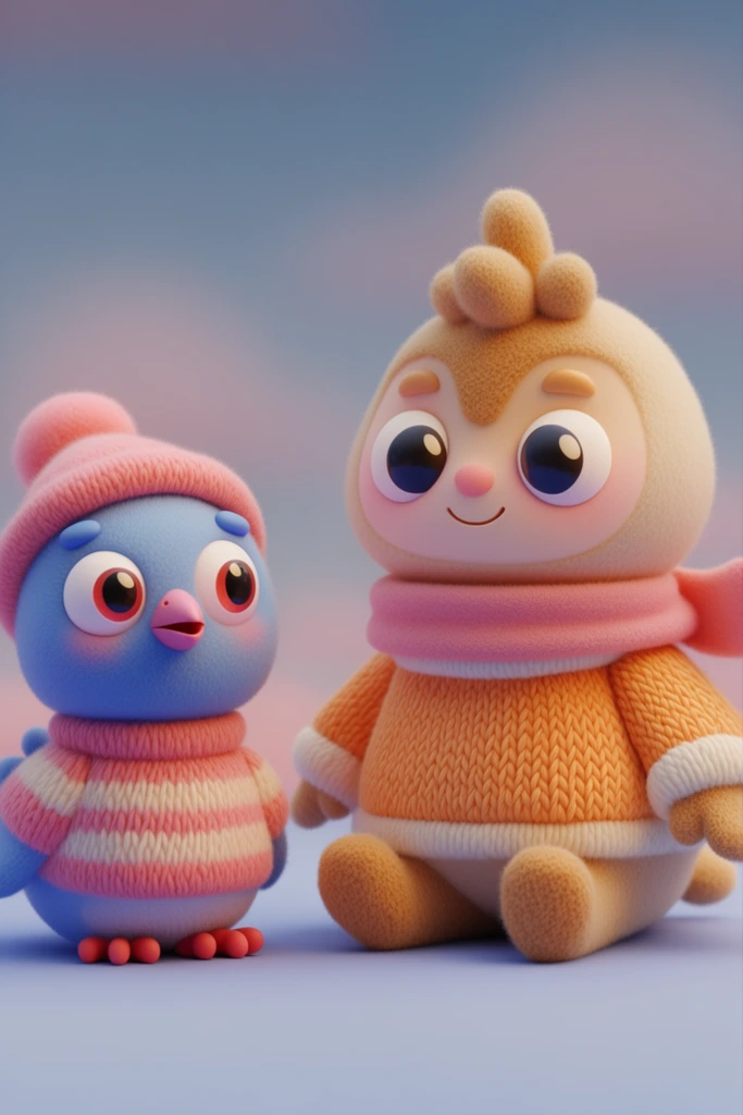 Plush Whimsical 3D style AI image example 2