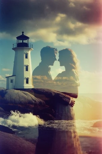 Ethereal Analog Nostalgia style reference image — golden hour light leak