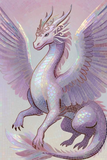 Ethereal Mosaic Impressionism style reference image — shimmering iridescent light