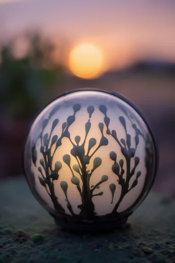 Luminous Botanical Chiaroscuro style reference image — dual-tone neon lighting